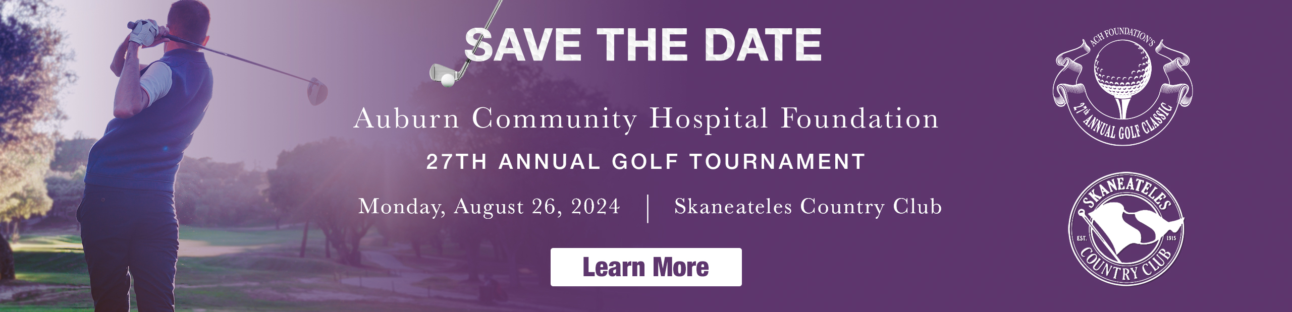 Please save the date for Auburn Community Hospital's 2024 golf tournament